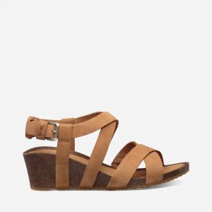 Teva Mahonia Wedge Cross Strap - Dámske Sandále - Hnede